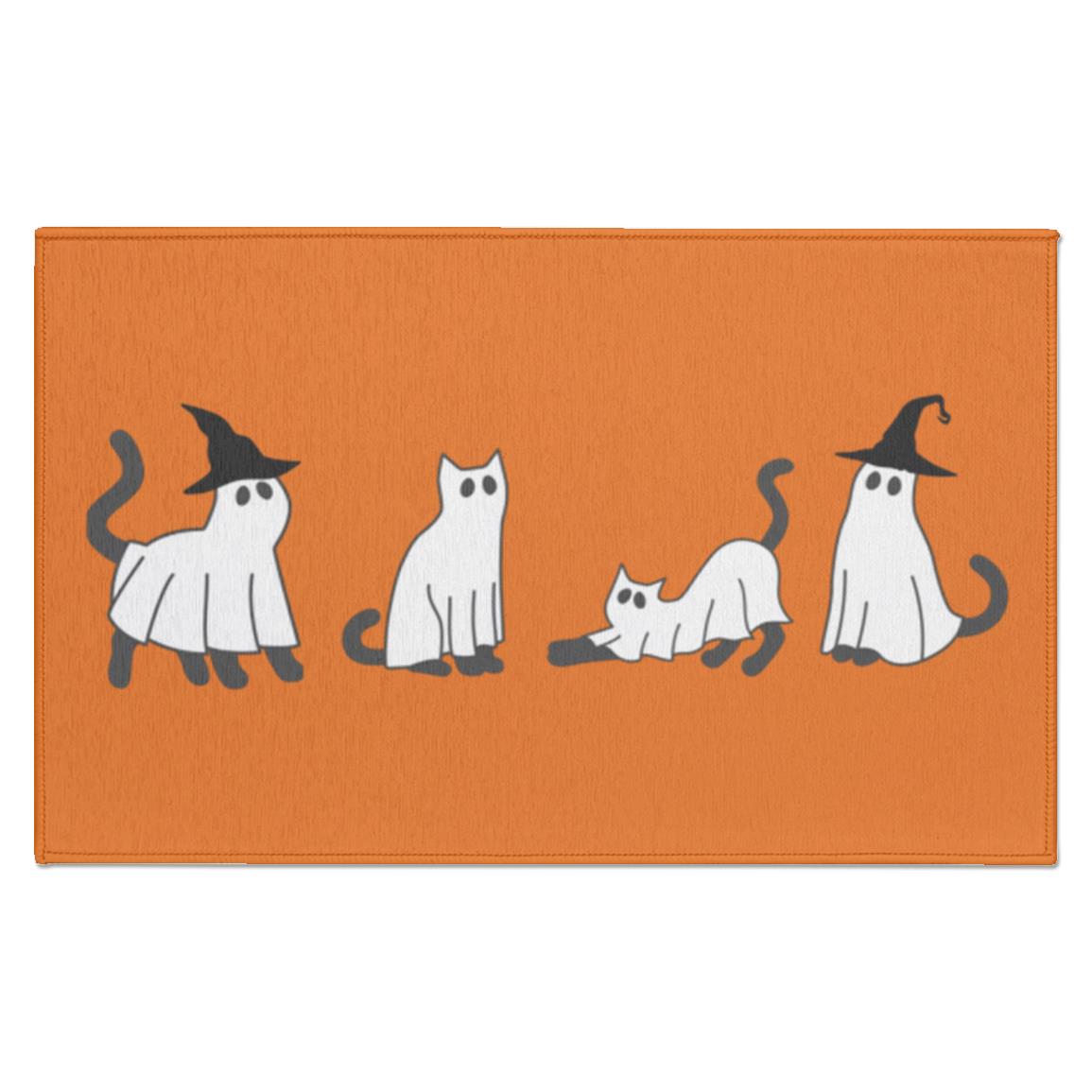 Black Cat Ghost Indoor Doormat