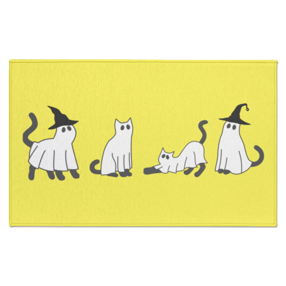 Black Cat Ghost Indoor Doormat