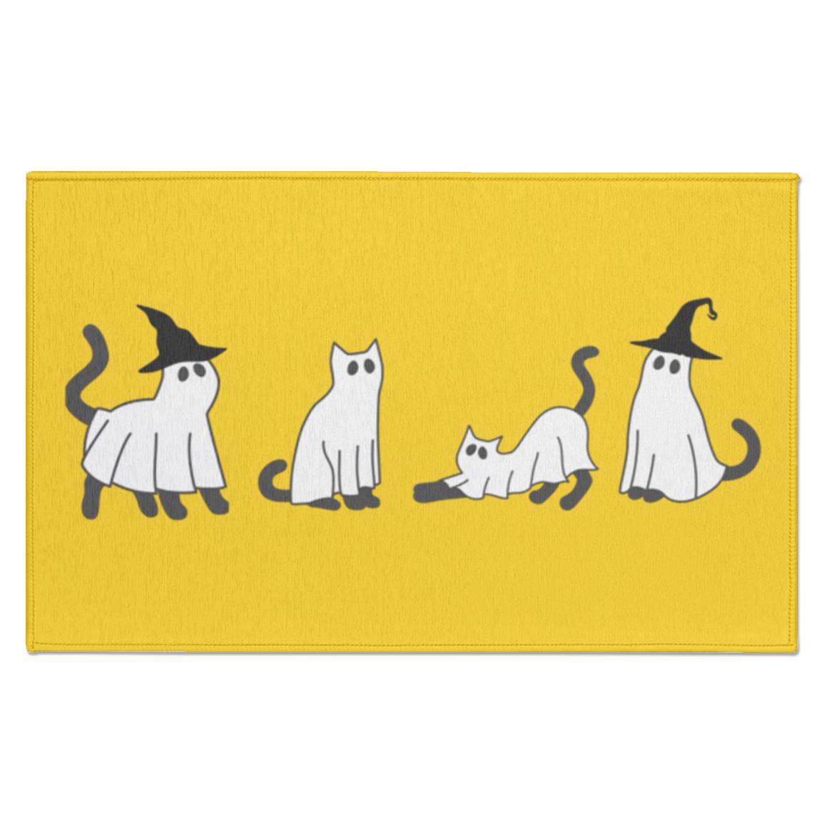Black Cat Ghost Indoor Doormat