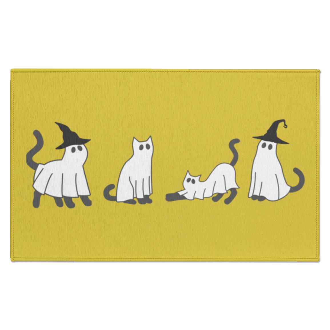 Black Cat Ghost Indoor Doormat