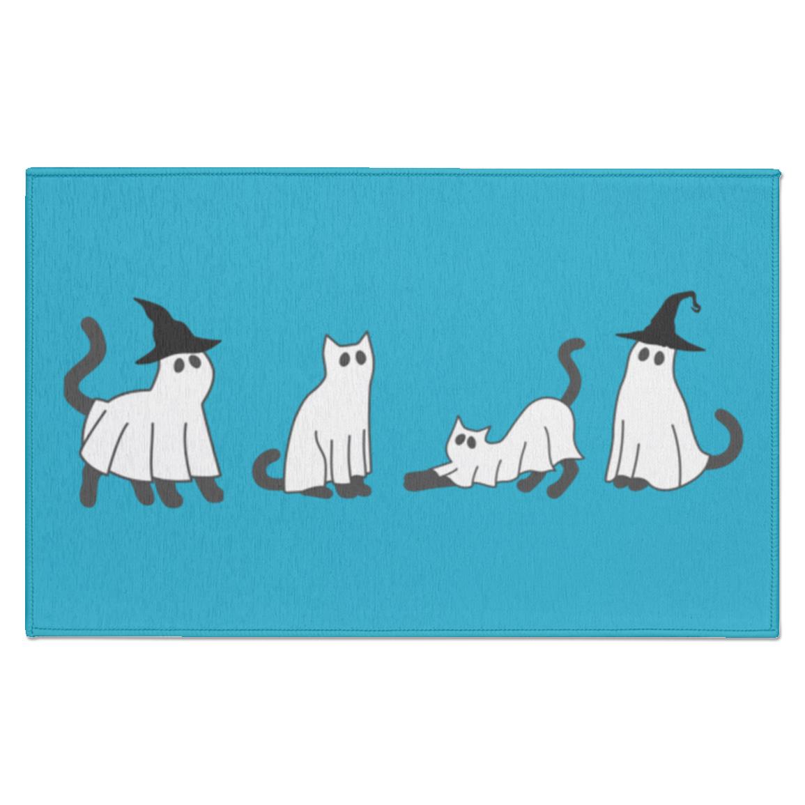 Black Cat Ghost Indoor Doormat