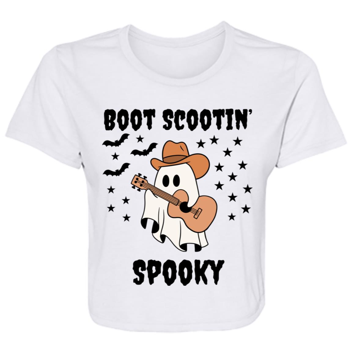Boot Scootin' Spooky Ladies' Flowy Cropped Tee