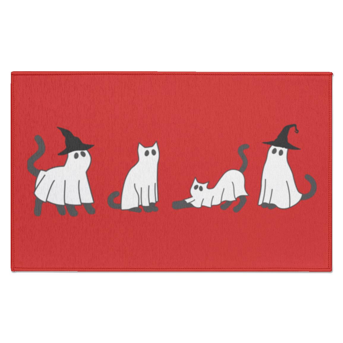 Black Cat Ghost Indoor Doormat