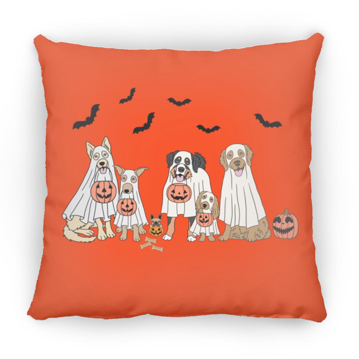 Trick or Treat Dogs Large Square Pillow