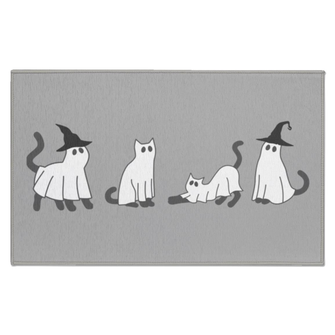 Black Cat Ghost Indoor Doormat