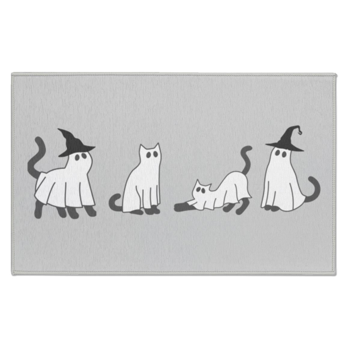 Black Cat Ghost Indoor Doormat