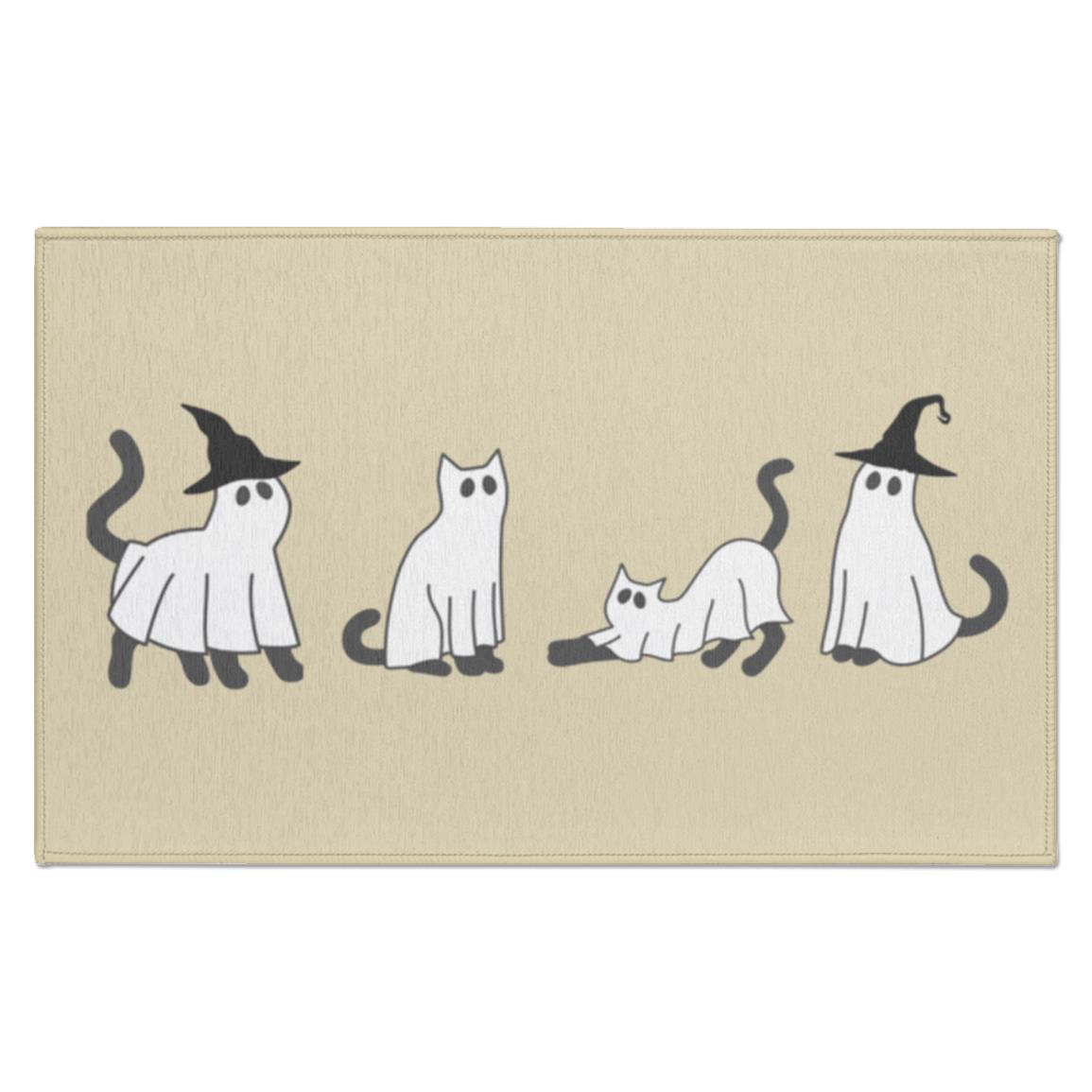 Black Cat Ghost Indoor Doormat