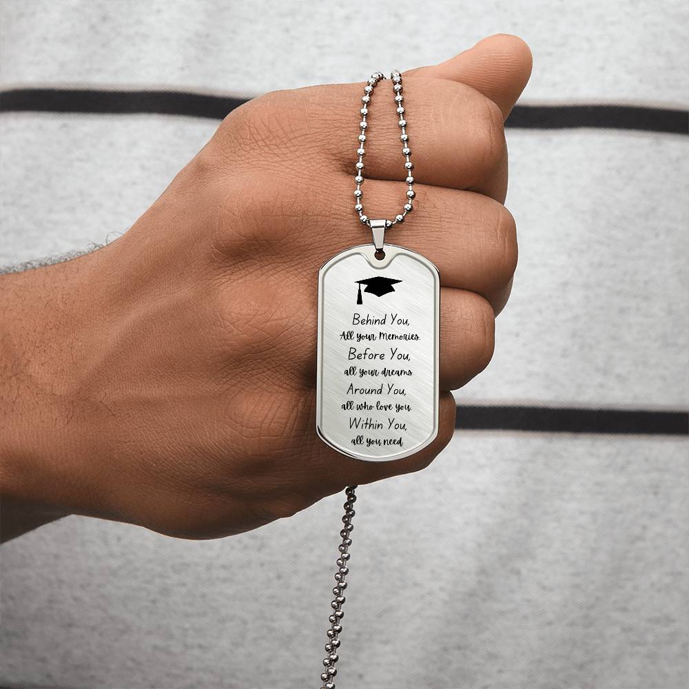 Graduation Necklace for your Grad - Dog Tag | Military Tag
