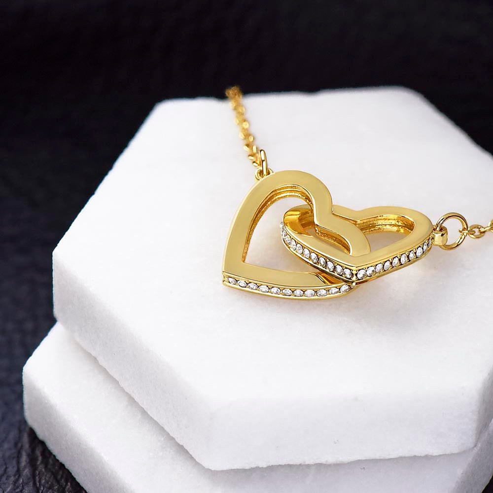 To My Beautiful Granddaughter Interlocking Heart Necklace 18k Gold