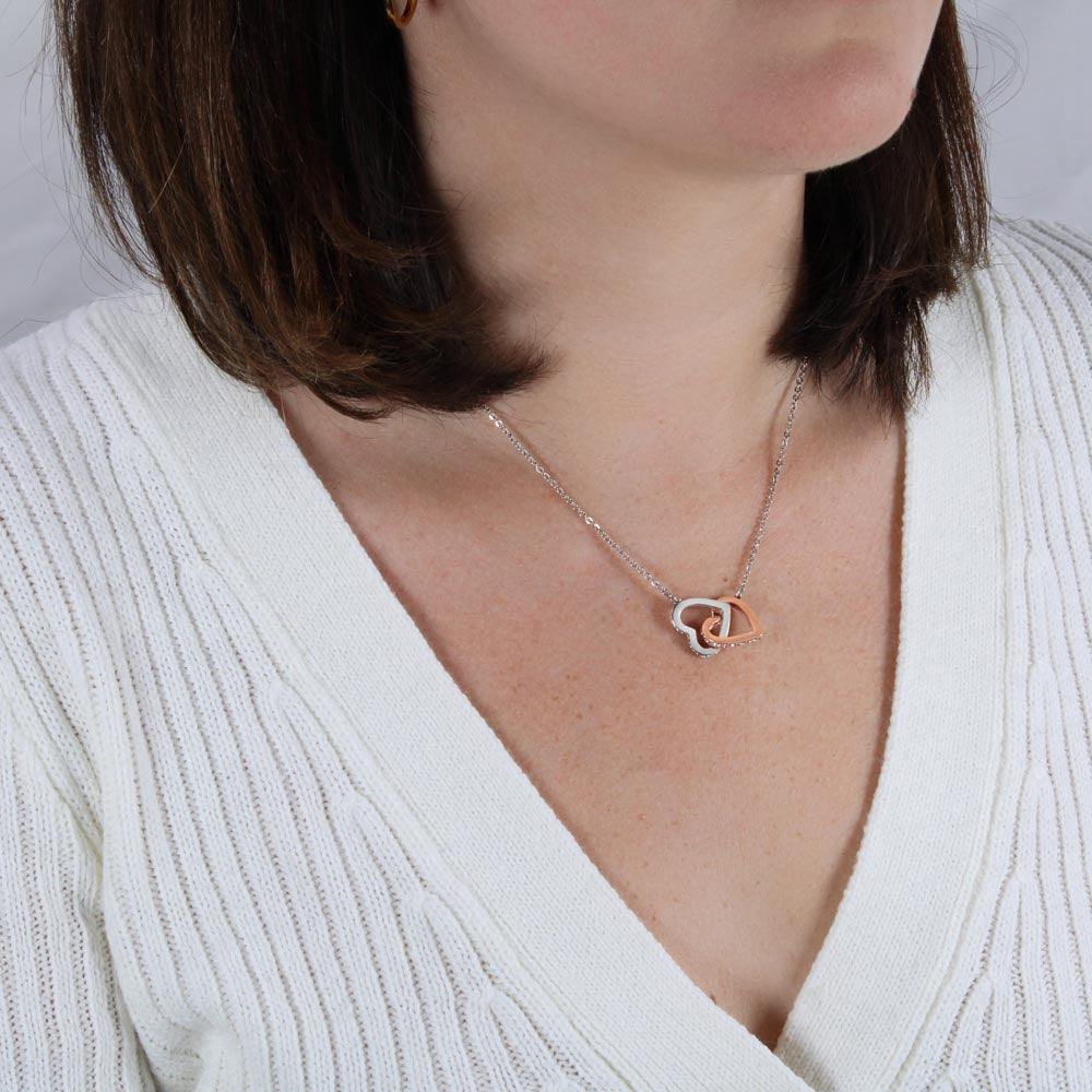 To My Beautiful Granddaughter Interlocking Heart Necklace 18k Gold