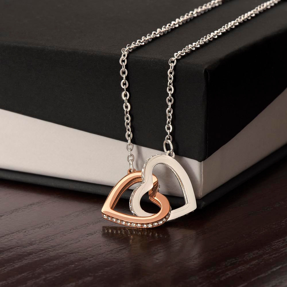 To My Beautiful Granddaughter Interlocking Heart Necklace 18k Gold