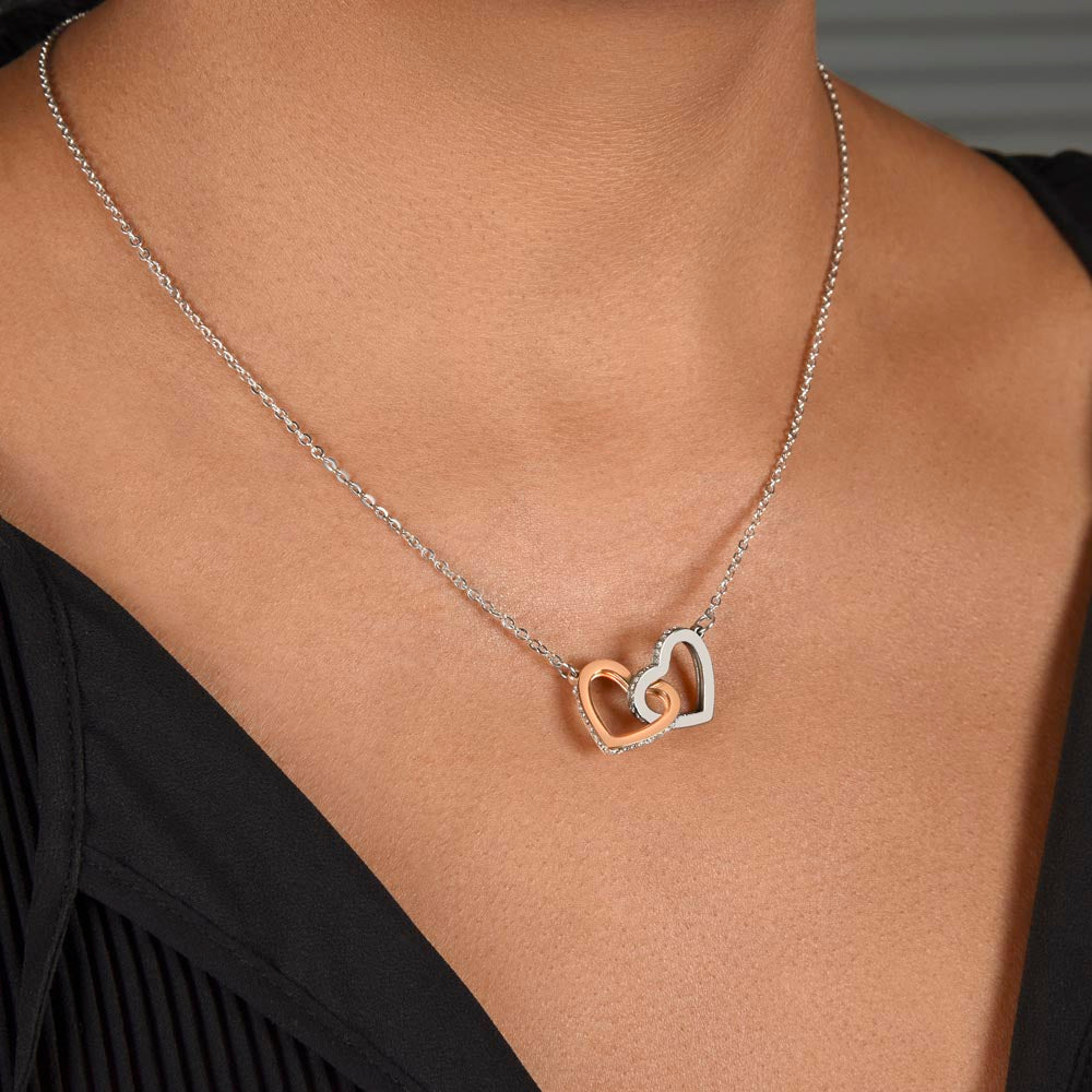 To My Beautiful Granddaughter Interlocking Heart Necklace 18k Gold