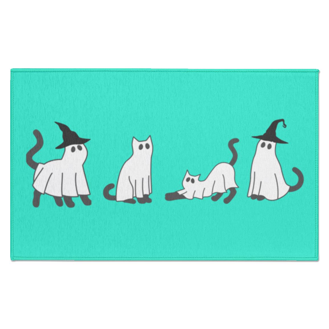 Black Cat Ghost Indoor Doormat