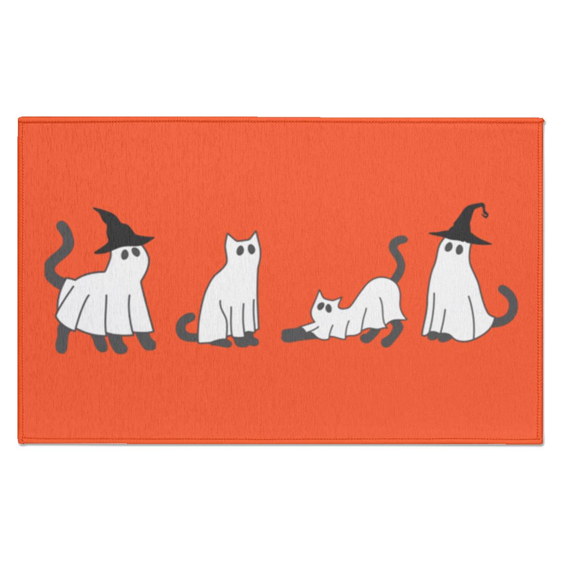 Black Cat Ghost Indoor Doormat