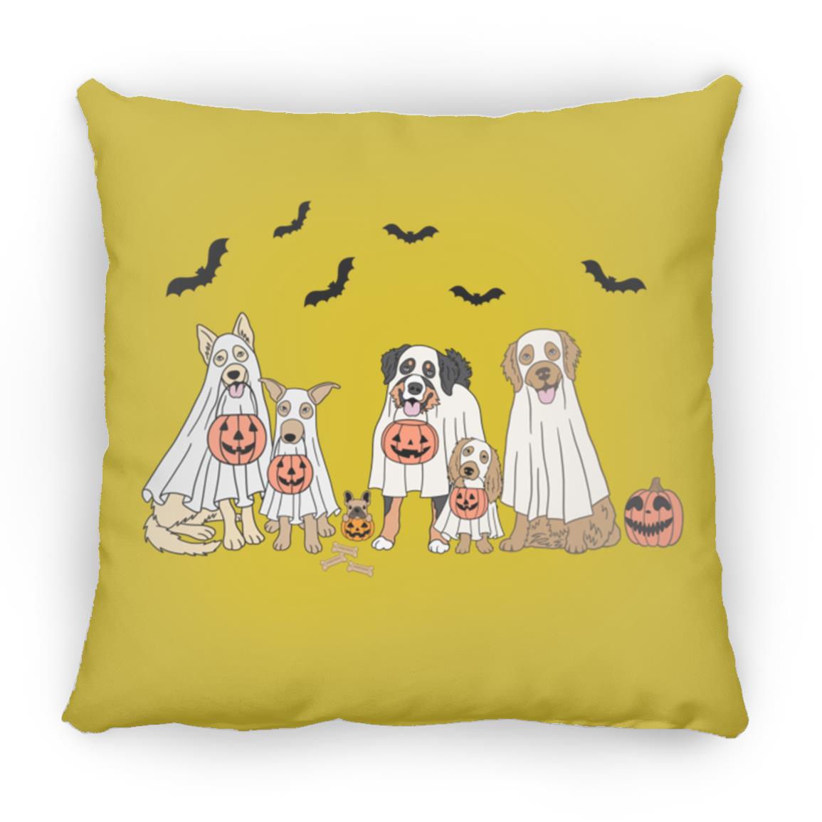 Trick or Treat Dogs Large Square Pillow