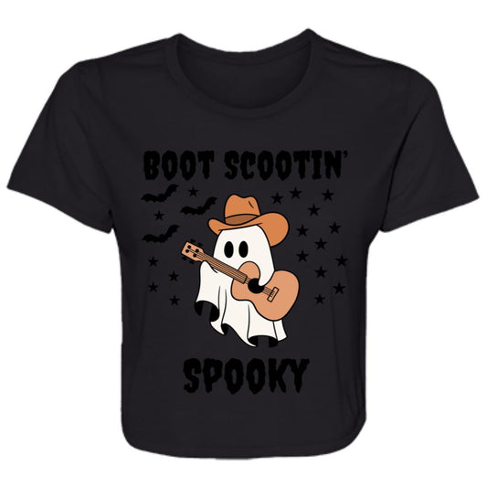 Boot Scootin' Spooky Ladies' Flowy Cropped Tee
