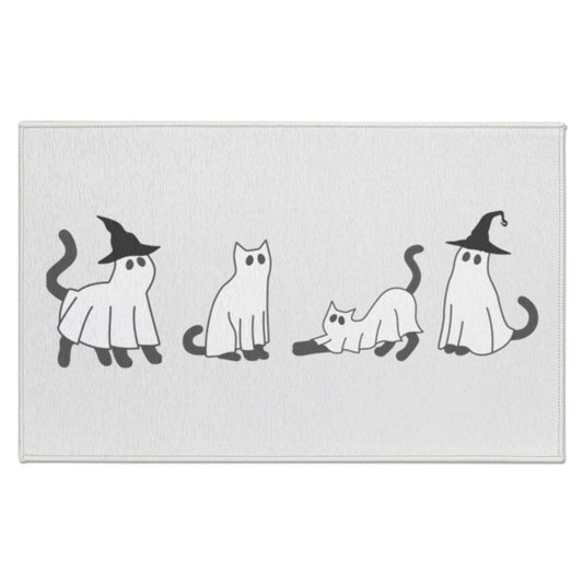 Black Cat Ghost Indoor Doormat