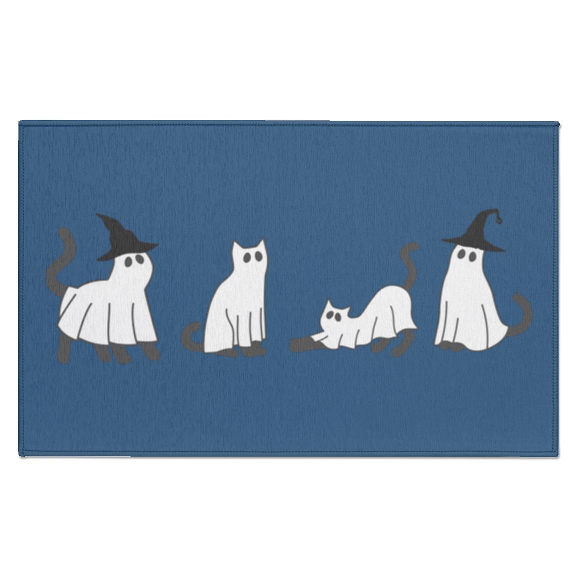 Black Cat Ghost Indoor Doormat