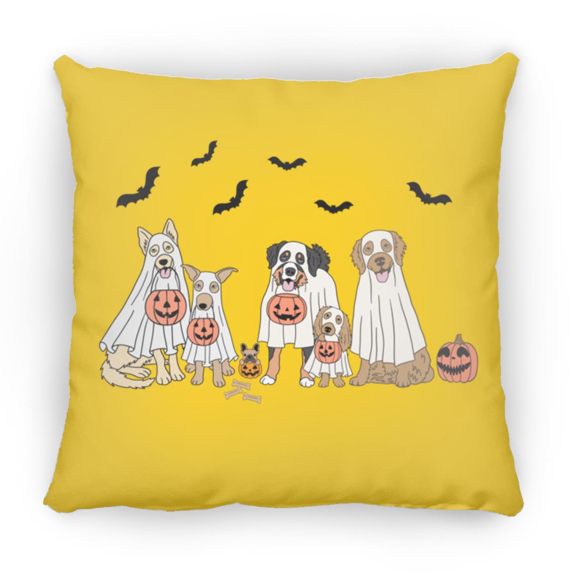 Trick or Treat Dogs Large Square Pillow