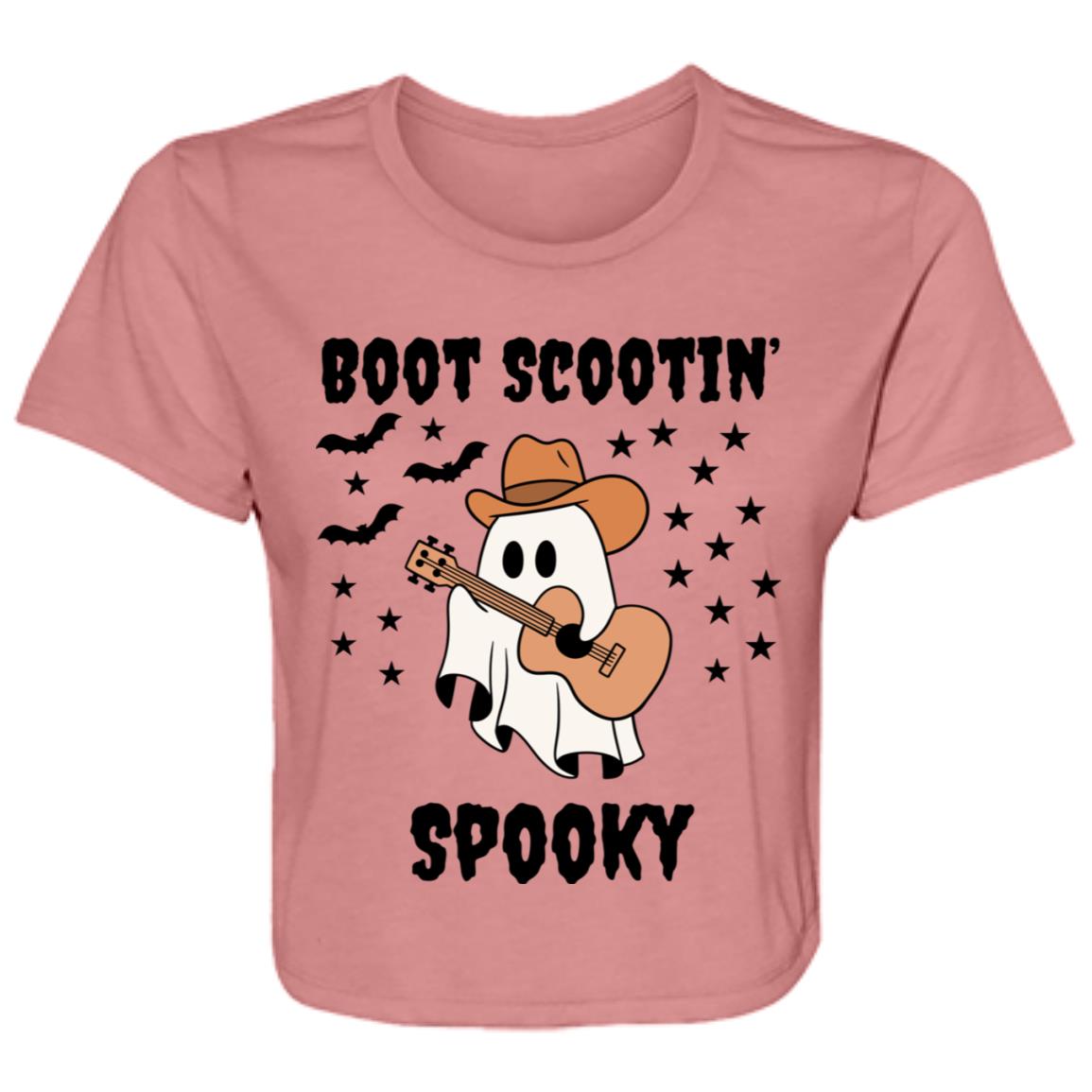 Boot Scootin' Spooky Ladies' Flowy Cropped Tee