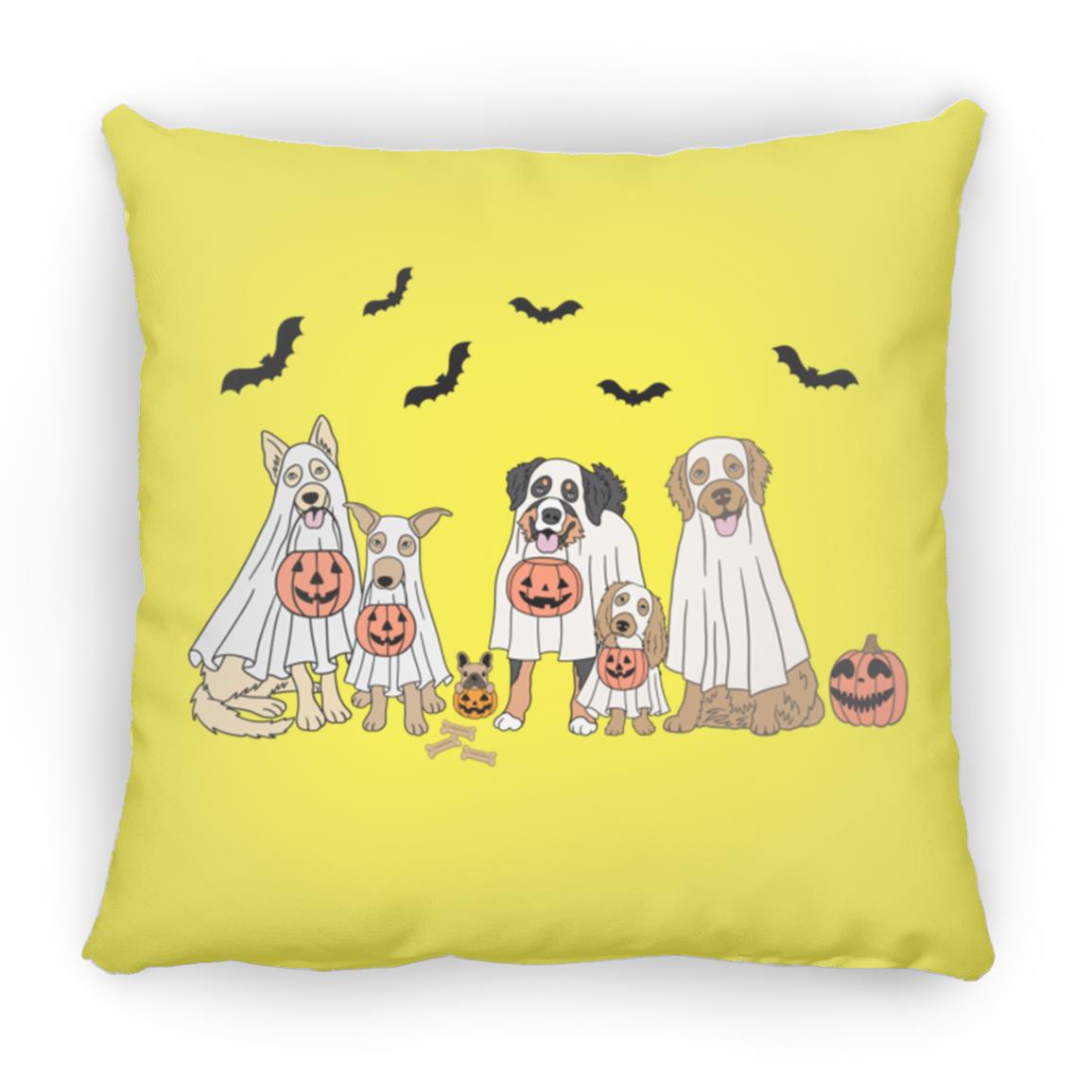 Trick or Treat Dogs Large Square Pillow