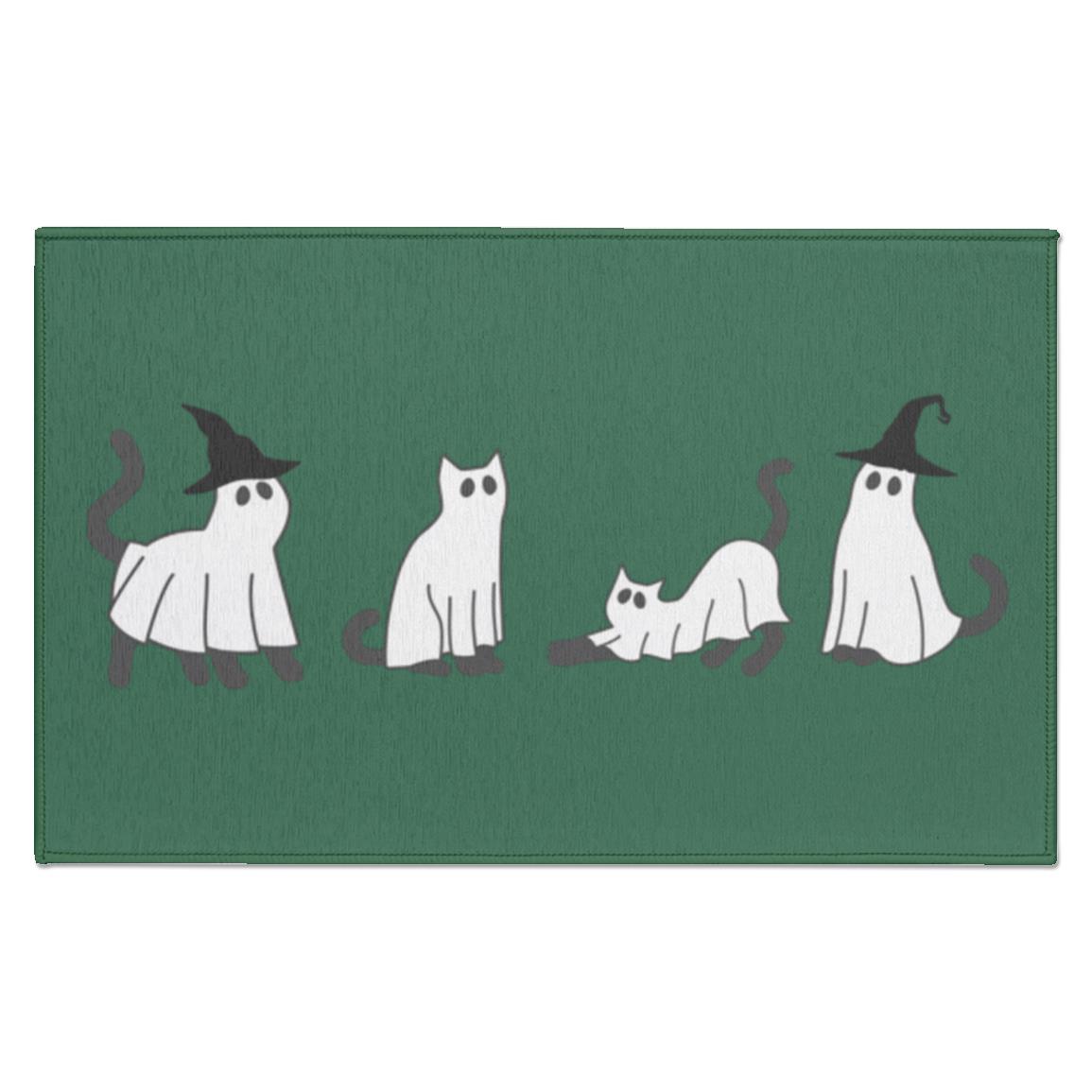 Black Cat Ghost Indoor Doormat