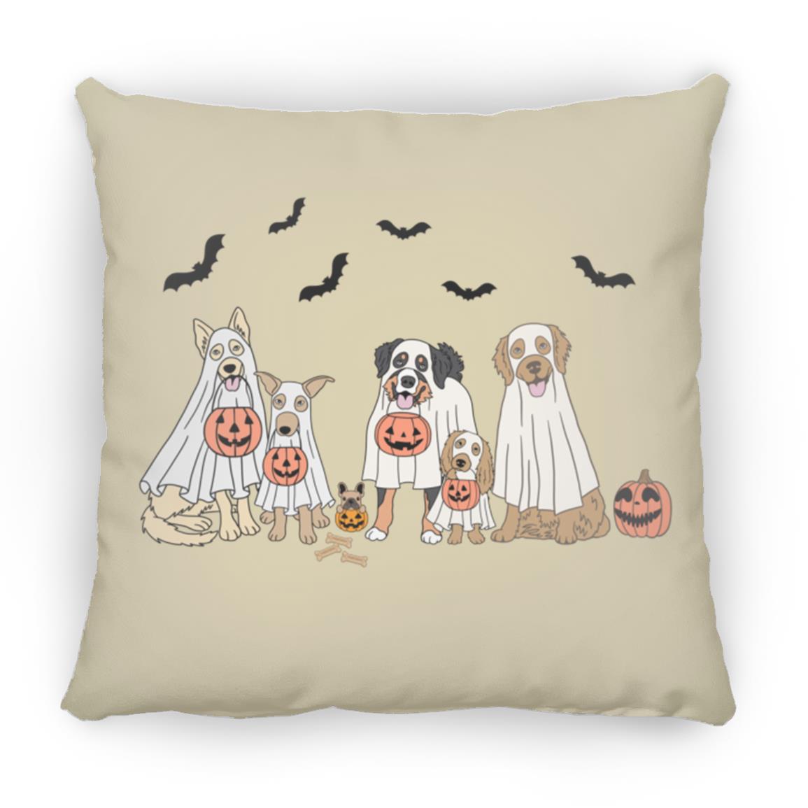 Trick or Treat Dogs Large Square Pillow