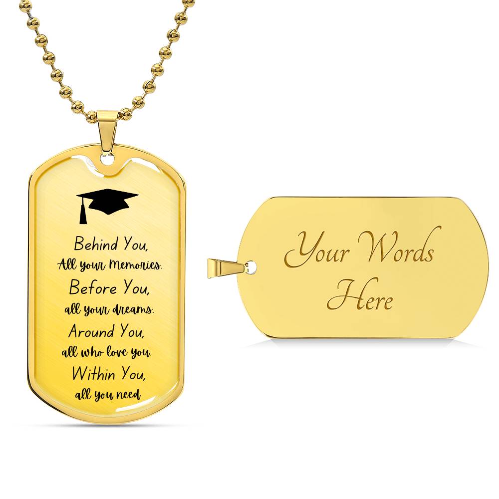 Graduation Necklace for your Grad - Dog Tag | Military Tag