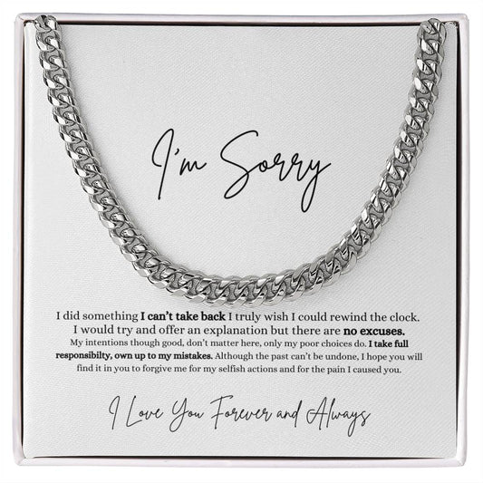 I'm Sorry | Boyfriend | Husband | Soulmate | Cuban Chain Necklace