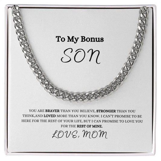 To My Bonus Son | Love Mom | Cuban Chain