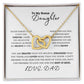 To My Bonus Daughter | Love Dad | Interlocking Hearts Necklace