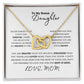 To My Bonus Daughter | Love Mom | Interlocking Hearts Necklace