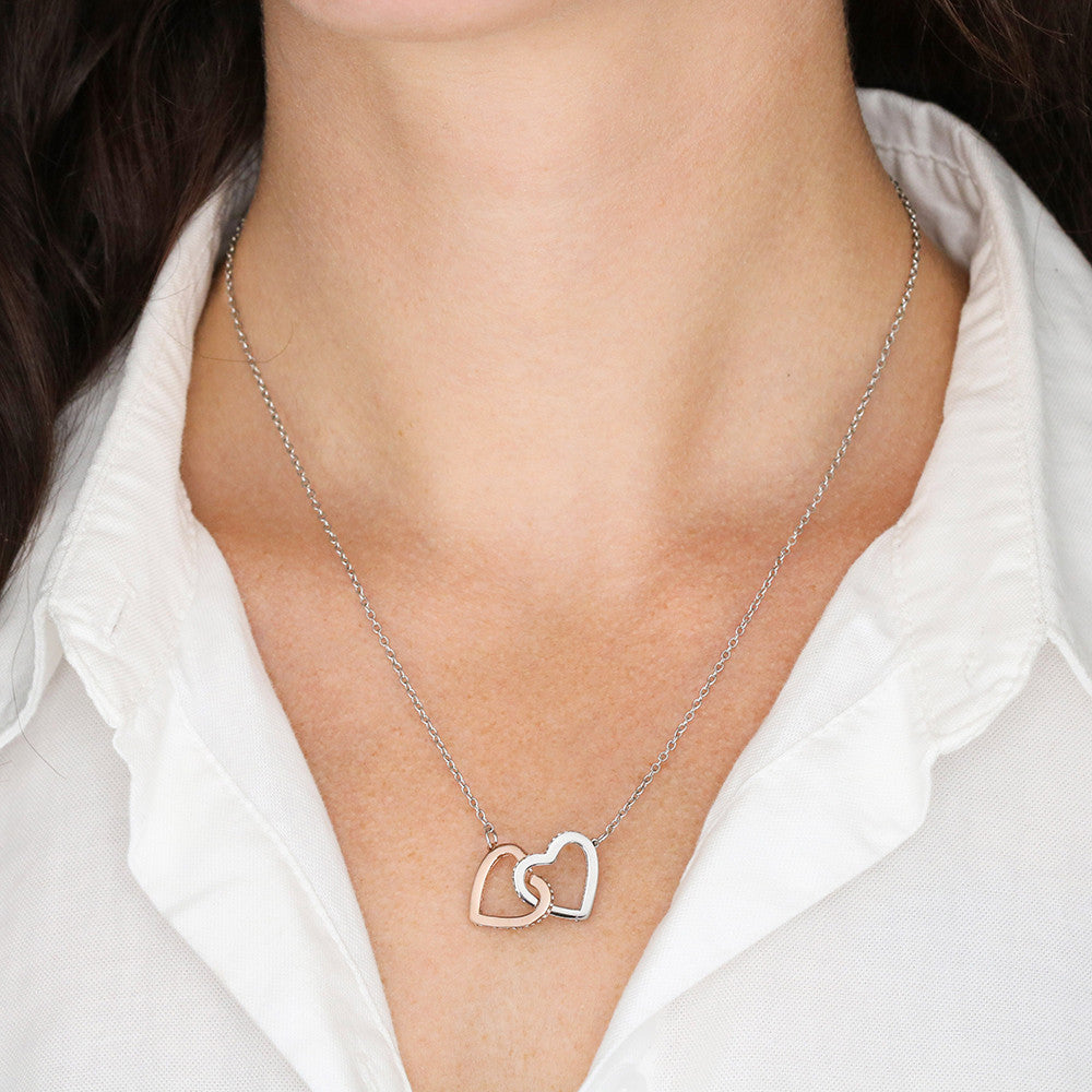 To My Beautiful Granddaughter Interlocking Heart Necklace 18k Gold