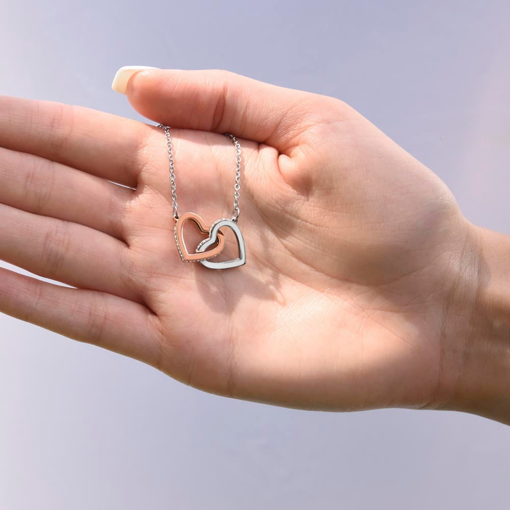 To My Beautiful Granddaughter Interlocking Heart Necklace 18k Gold