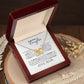 To My Bonus Daughter | Love Mom | Interlocking Hearts Necklace